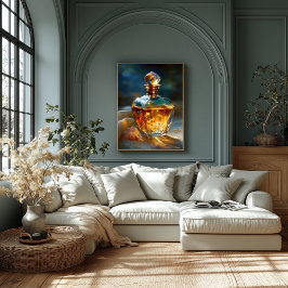 Impressão Em Tela Stardust Elixir - Luz cósmica num frasco de perfum