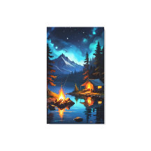 Starry Night Camping by the Lake