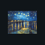Impressão Em Tela Starry Night no Rhone | Van Gogh |<br><div class="desc">Starry Night no Rhone é uma pintura de 1888 de Vincent Van Gogh.</div>