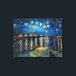 Impressão Em Tela Starry Night no Rhone | Van Gogh |<br><div class="desc">Starry Night no Rhone é uma pintura de 1888 de Vincent Van Gogh.</div>