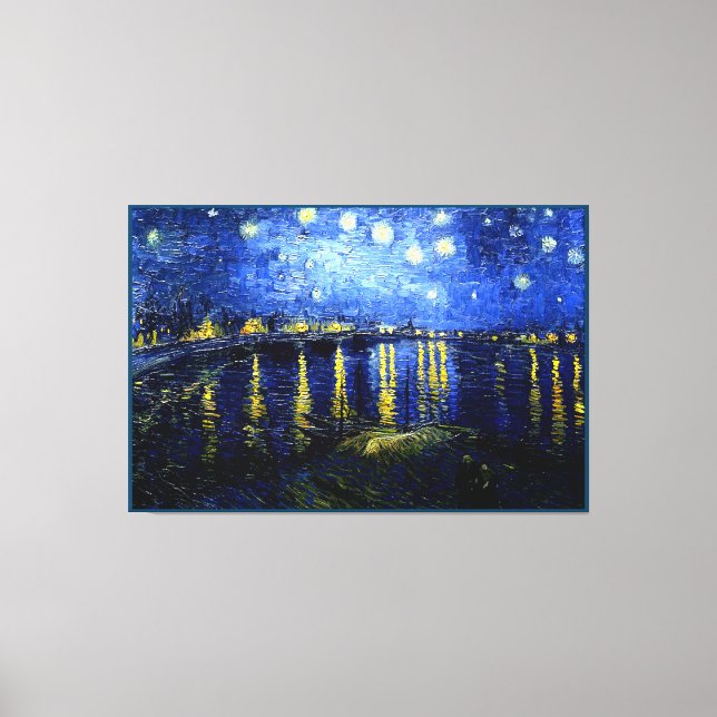 Impressão Em Tela Starry Night over the Rhone por Van Gogh (Frente)