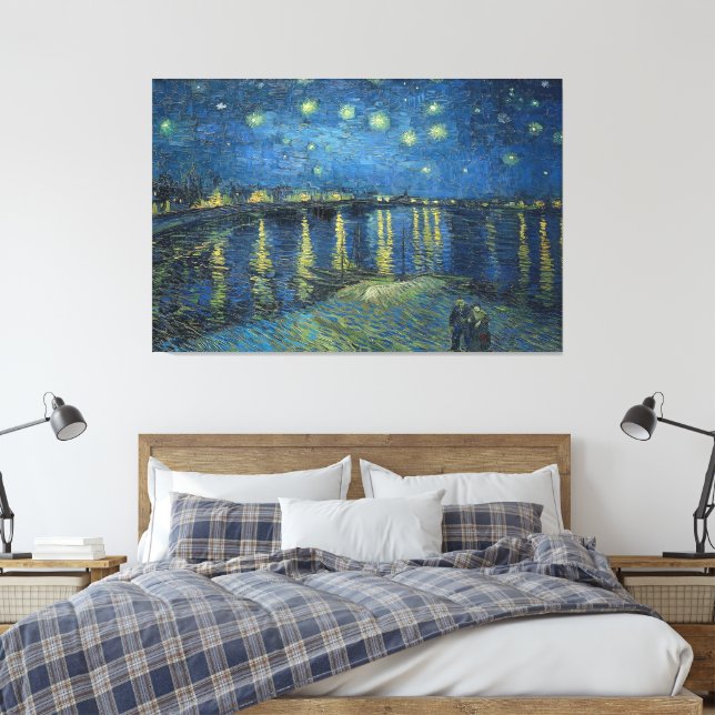 Impressão Em Tela Starry Night Over the Rhone, por Vincent van Gogh (Insitu(Quarto))