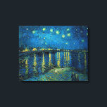 Impressão Em Tela Starry Night Over the Rhône | Vincent Van Gogh<br><div class="desc">Starry Night Over the Rhône (1888), do artista holandês Vincent Van Gogh. A obra de arte original é um óleo na canvas que representa um céu noturno vigoroso e impressionista postado em tons modesta de azul e amarelo. Use as ferramentas de design para adicionar texto personalizado ou personalizar a imagem....</div>