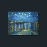 Impressão Em Tela Starry Night Over the River Rhone (por van Gogh)<br><div class="desc">Esta design apresenta uma pintura do artista Poste-impressionista holandês Vincent van Gogh (1853-1890), que é amplamente reconhecido como uma das figuras mais influentes da história da arte ocidental. É uma pintura paisagística que mostra a cidade francesa de Arles à noite na margem do rio Rhône. A cena escolhida por van...</div>