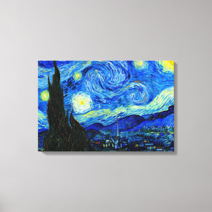 Impressão Em Tela Starry Night por Van Gogh tela tripla