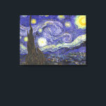 Impressão Em Tela Starry Night por Vincent van Gogh<br><div class="desc">Starry Night, de Vincent van Gogh, é uma pintura de paisagem urbana de paisagens de apos impressionismo de arte com vista para o Santo Remy, França do asilo de van Gogh. O céu noturno está balançando com nuvens com uma lua crescente brilhante e estrelas brilhantes sobre a pequena vila. Starry...</div>