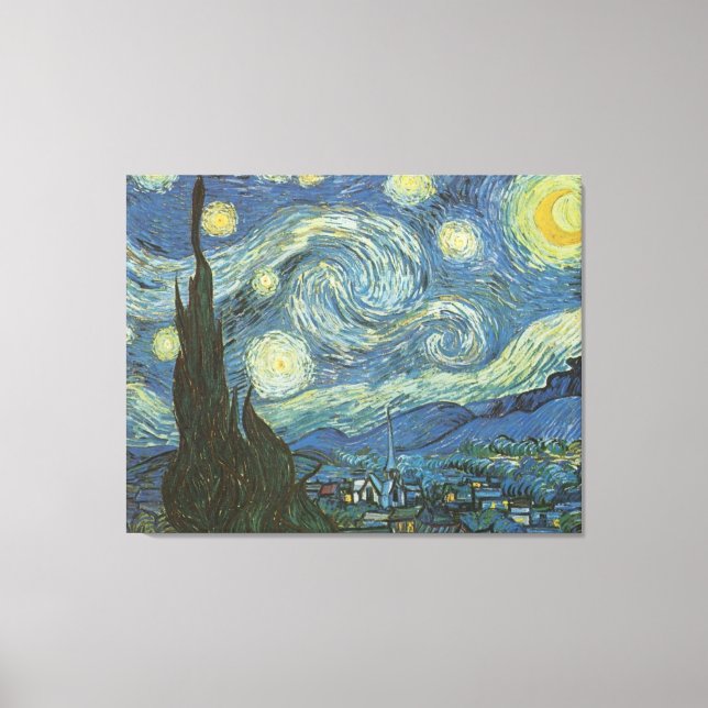 Impressão Em Tela Starry Night por Vincent Van Gogh (Frente)