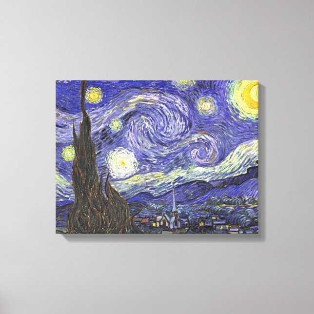 Impressão Em Tela Starry Night por Vincent van Gogh (Frente)