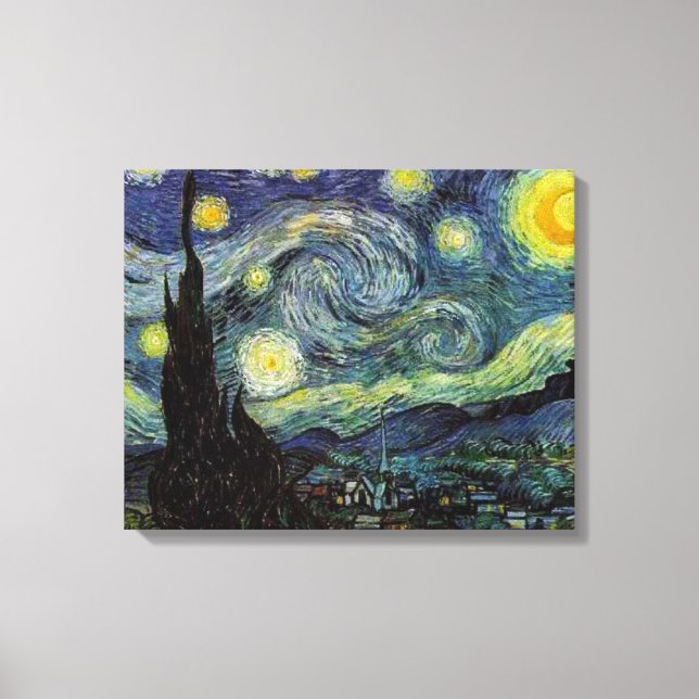 Impressão Em Tela Starry Night, Vincent van Gogh (Frente)
