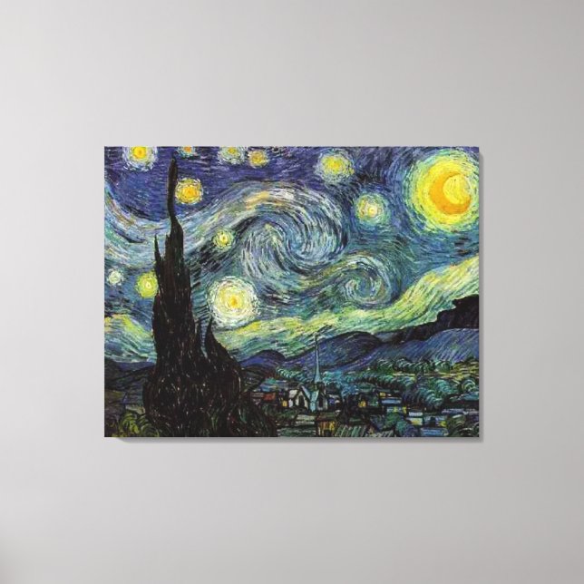 Impressão Em Tela Starry Night, Vincent van Gogh (Frente)