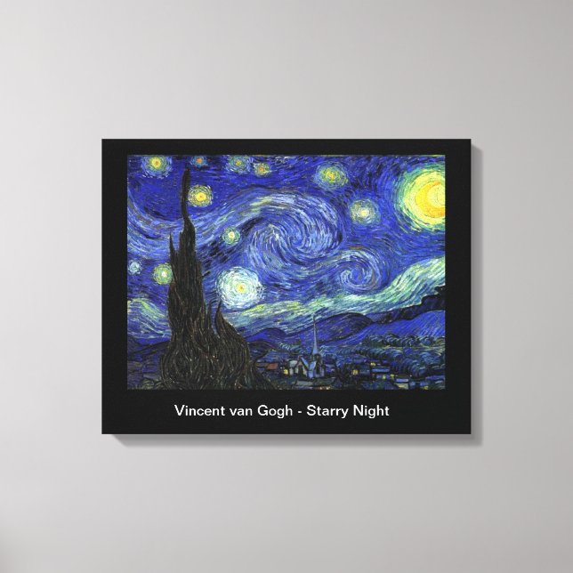 Impressão Em Tela Starry Night, Vincent van Gogh (Frente)