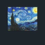 Impressão Em Tela Starry Night| Vincent Van Gogh<br><div class="desc">Impressão de tela de arte de Starry Night (1889) pelo artista holandês Vincent Van Gogh. O trabalho original é um óleo na canvas que mostra um energético céu noturno poste impressionista em tons de azul e amarelo ensombrados. Clique em Personalizar para alterar o tamanho da canvas ou personalizar o design....</div>