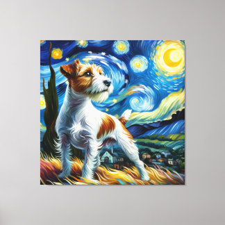 Impressão Em Tela Starry Parson Russell Terrier Dog Portrait