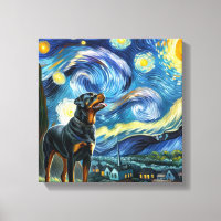 Starry Rottweiler Dog Retrato - Retrato Pet