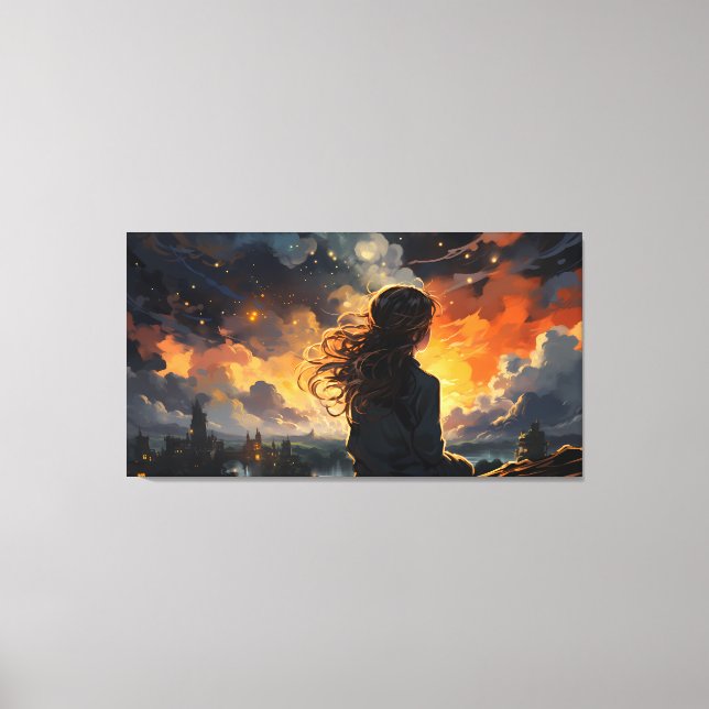 Impressão Em Tela Starry Sky em Fogo (Frente)