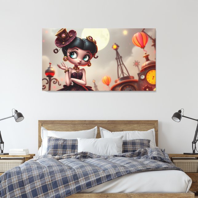 Impressão Em Tela Steampunk Betty 2 (Insitu(Quarto))