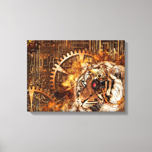 Impressão Em Tela Steampunk Tiger