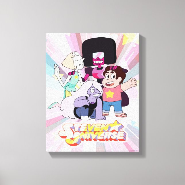 Impressão Em Tela Steven Universe | Grupo Crystal Gem Huddle (Frente)
