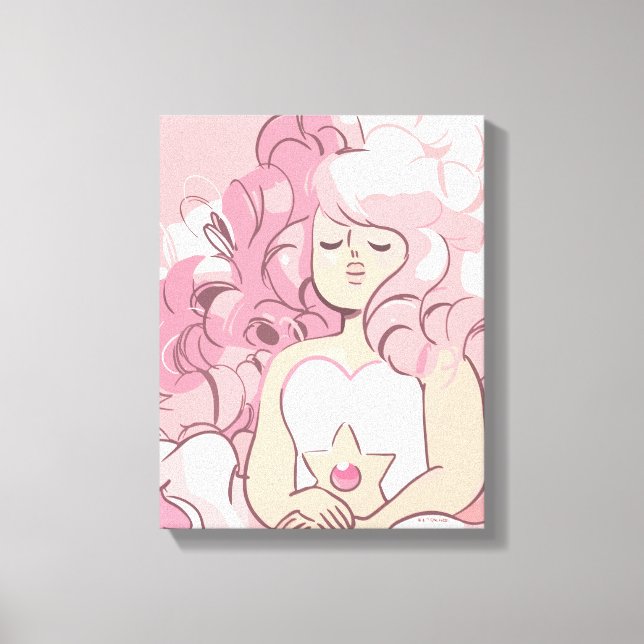 Impressão Em Tela Steven Universe | Ilustração de Rosa Quartz (Frente)