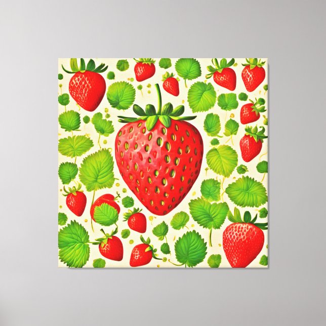 Impressão Em Tela Strawberry Dadaist Trabalho de arte (Frente)