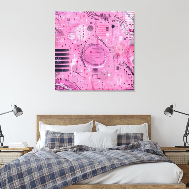 Impressão Em Tela Strawberry Sundae Abstract Art  (Insitu(Quarto))