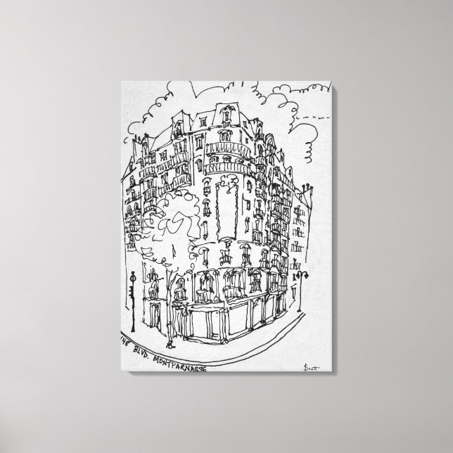 Impressão Em Tela Street Montparnasse Boulevard | Paris, França (Frente)