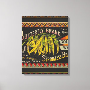 Impressão Em Tela String Bean Label Vegetal País