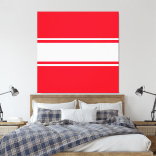 Impressão Em Tela Stripes de corrida do centro branco vermelho-brilh