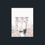 Impressão Em Tela Stroll de madrugada - Nova Iorque<br><div class="desc">Stroll I de madrugada de Ethan Harper. Apresenta a Ponte do Brooklyn de Nova Iorque em estilo suave.</div>