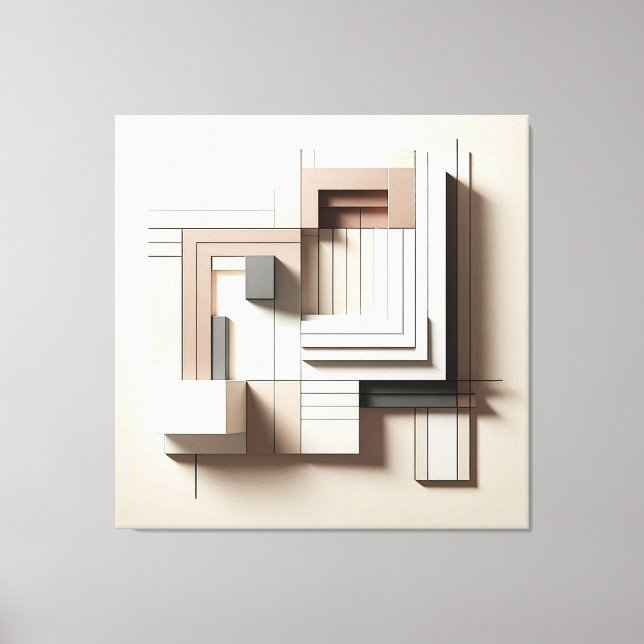 Impressão Em Tela Structured Geometric Blocks (Frente)