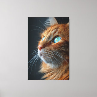 Impressão Em Tela Stunning Fluffy Ginger Cat Profile - Blue Eyed