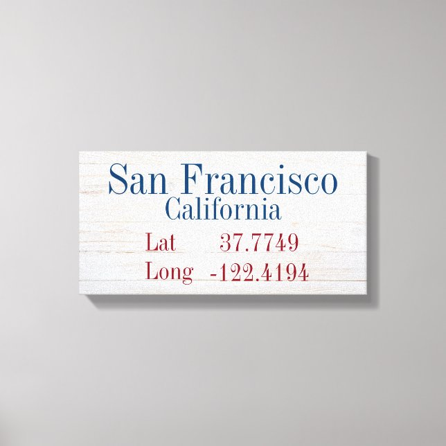 Impressão Em Tela Sua cidade Latitude e Longitude (Frente)