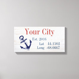 Impressão Em Tela Sua cidade ou nome da família Latitude e Longitude