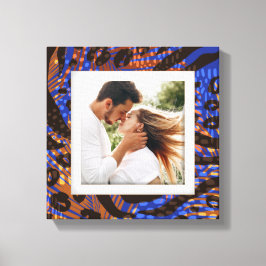 Impressão Em Tela Sua Foto Padrão Animal Leopard Blue Brown Tan