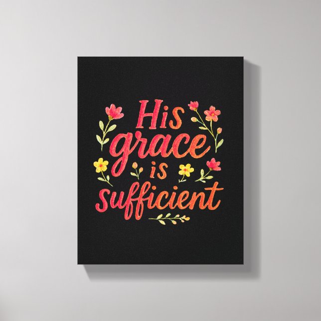 Impressão Em Tela Sua Graça é suficiente (Frente)