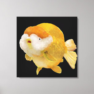 Impressão Em Tela Sua Majestade Ouro Ranchu Peixe Dourado