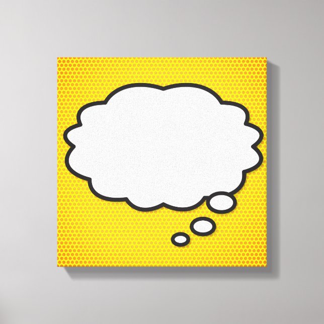 Impressão Em Tela Sua mensagem Pense em Bubble Diversão Retro Comic  (Frente)