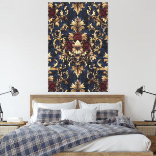 Impressão Em Tela Suavização Floral Barroca Gilded