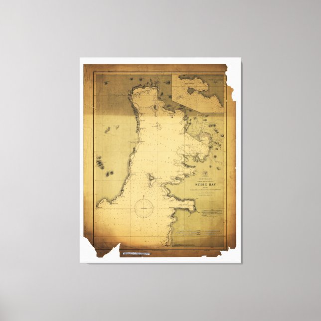 Impressão Em Tela Subig (Subic) Bay Luzon Filipinas 1902 Map (Frente)