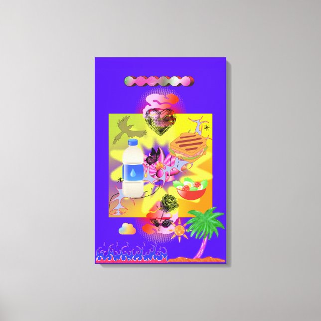 Impressão Em Tela Subúrbios Roxos (Frente)