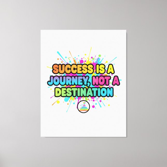 Impressão Em Tela Success Is a Journey Motivational Quote Design (Frente)