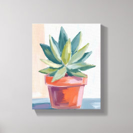 Impressão Em Tela Suculenta Planta Doméstica Aquarela Botânica