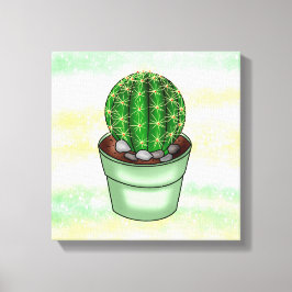 Impressão Em Tela Suculente de Cactus desenhado à mão