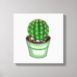 Impressão Em Tela Suculente de Cactus desenhado à mão