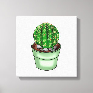 Impressão Em Tela Suculente de Cactus desenhado à mão