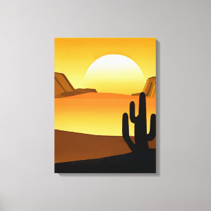Impressão Em Tela Sudoeste Desert Sunset com Mesas