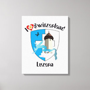 Impressão Em Tela Suíça Suisse Switzerland Luzern