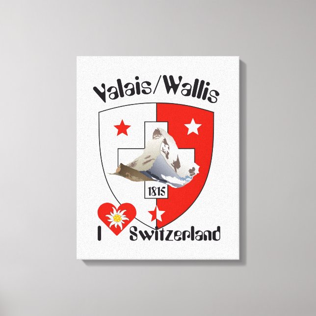 Impressão Em Tela Suíça Suisse Switzerland Wallis (Frente)