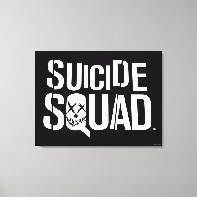 Impressão Em Tela Suicide Squad | White Logo (Frente)