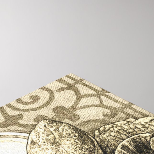 Impressão Em Tela Sulcata Tortoise Art Nouveau Ink Sepia drawing (Canto (superior))